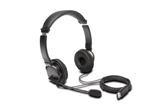 Kõrvaklapid+mikrofon Kensington K97601WW Hi-Fi USB Headphones with Mic kõrvapealsed, must, USB-kaabel 2m