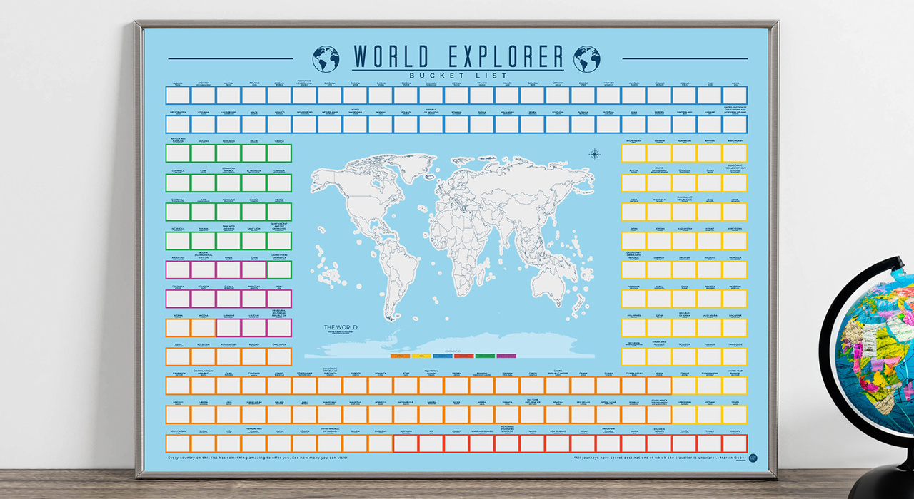 Poster Scratch Off Bucket List, World Explorer