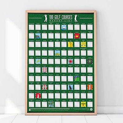 POSTER SCRATCH OFF BUCKET LIST, 100 GOLF COURSES