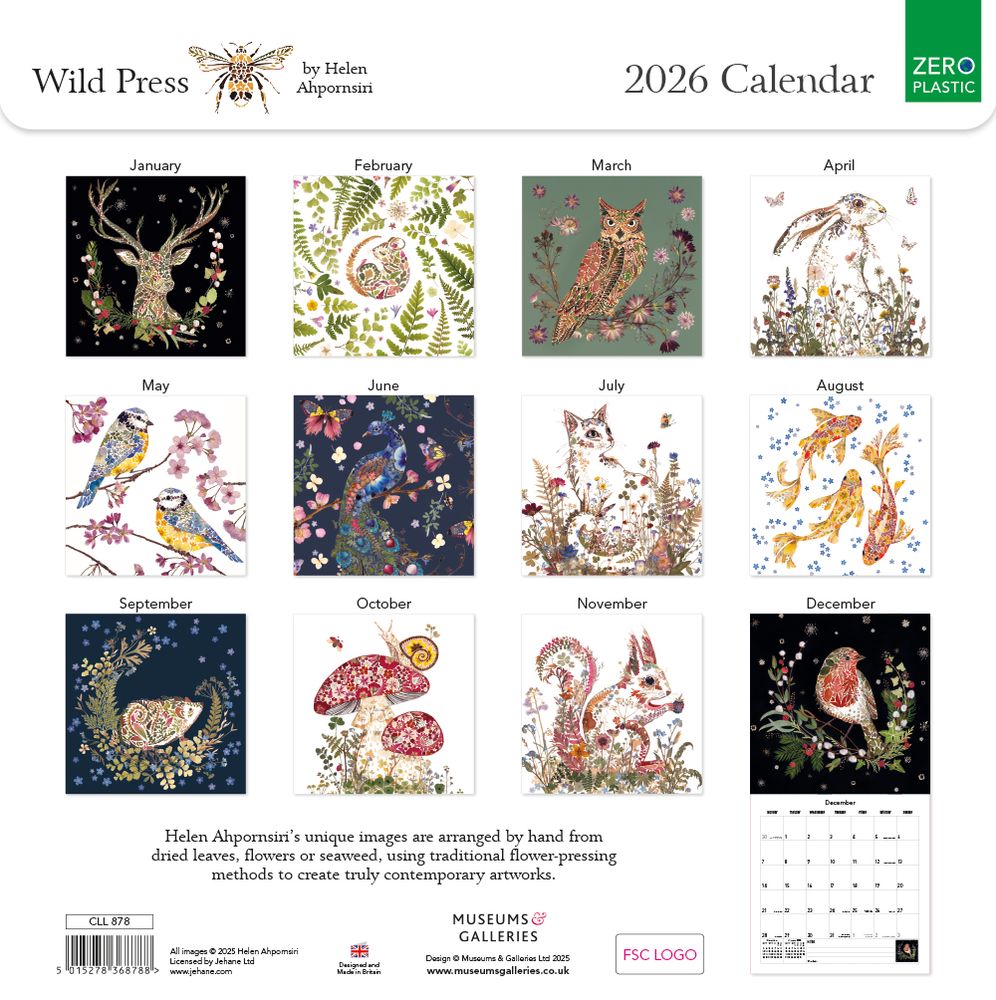 2026 seinakalender Wild Press, 30x30cm