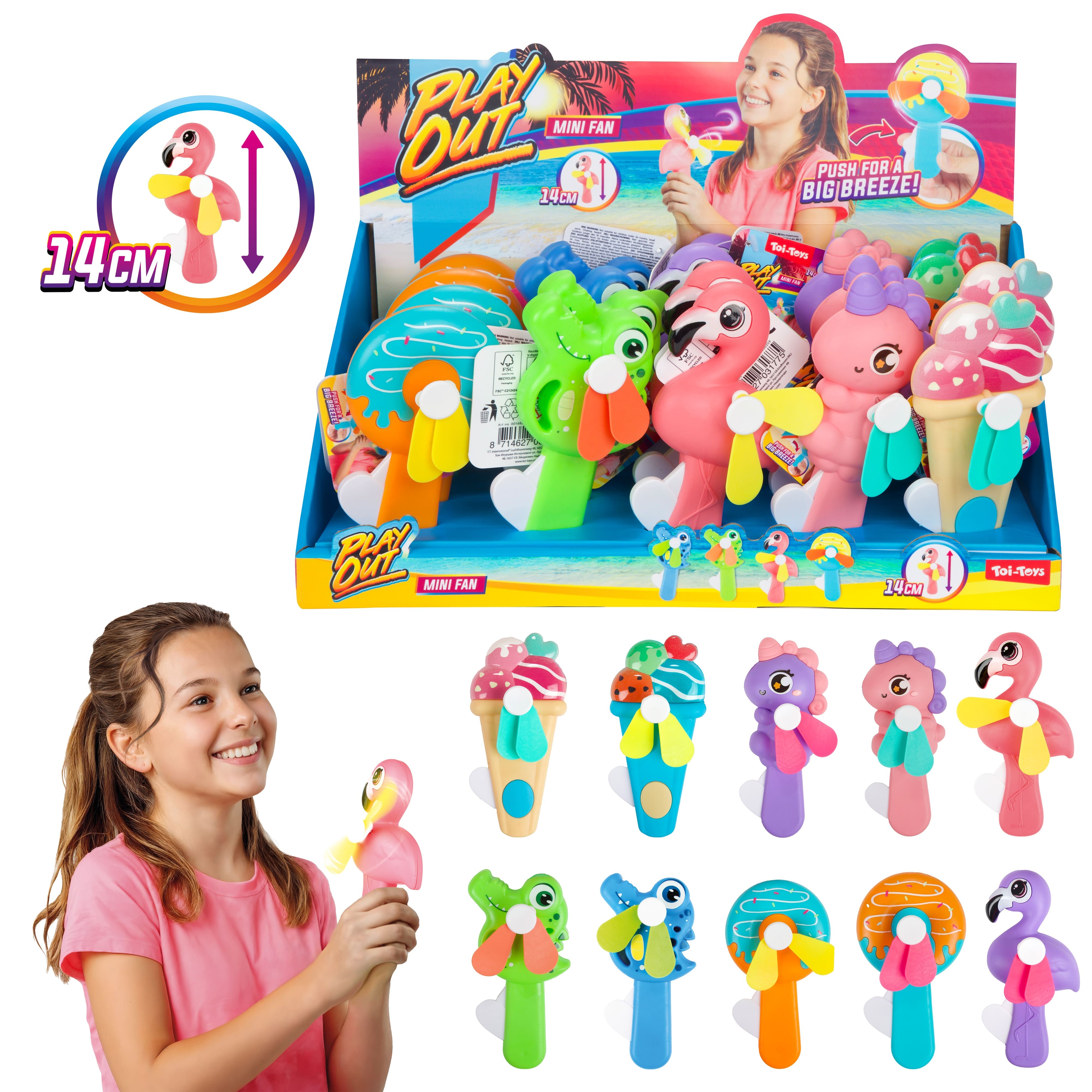 Käsiventilaator manuaalne 14 cm assortii