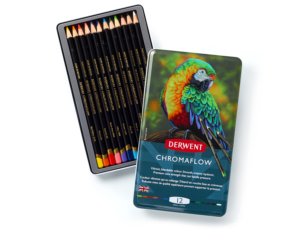 Värvipliiats Derwent Chromaflow 12tk metallkarbis