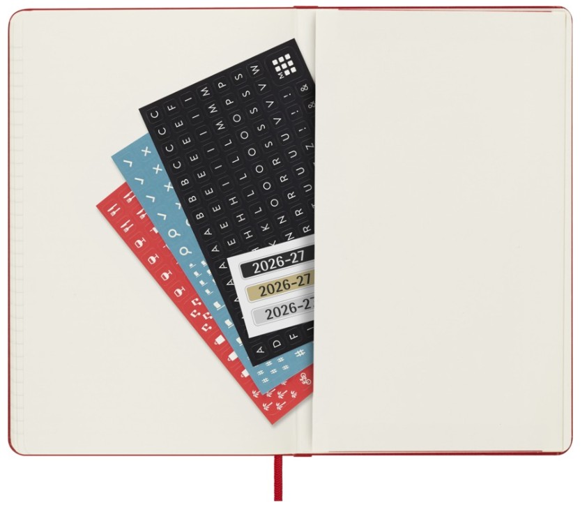 Moleskine 2026-27 18M Weekly Notebook Large Hard Cover, Red