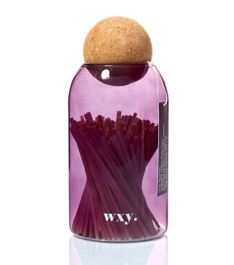 WXY kaminatikud Cork Ball klaaspudelis, Deep Purple, 150tk