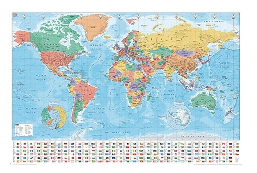 Poster Modern World Map 2020, Maxi