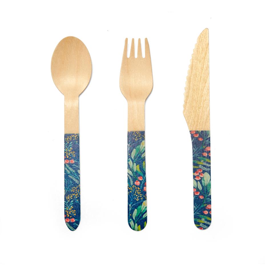 PUIDUST SÖÖGIRIISTADE KOMPLEKT FLORAL, 3-OSALINE,30TK
