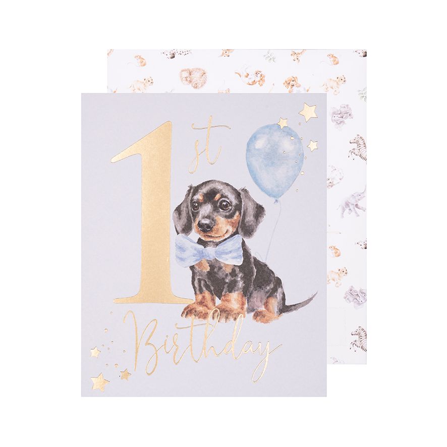 Wrendale õnnitluskaart A Pawsome Day, 1st Birthday (Boy)