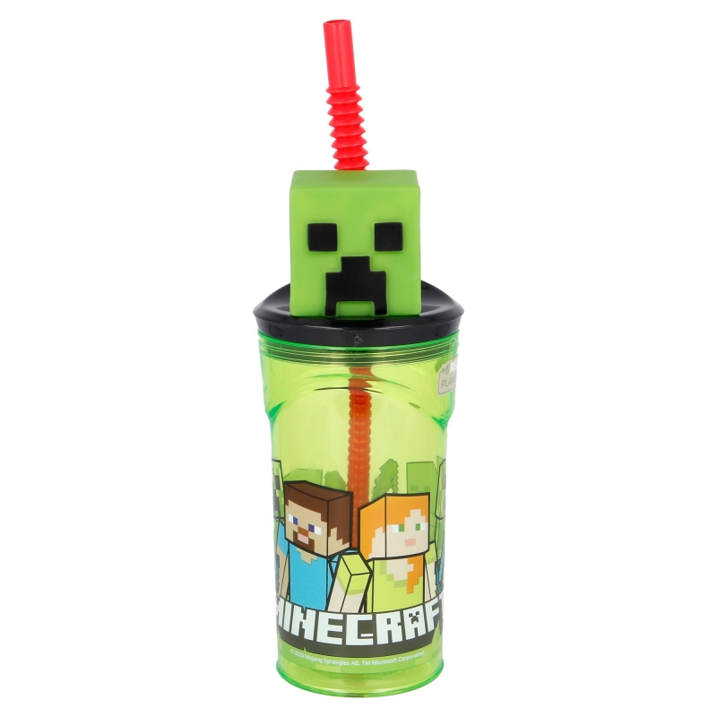 Joogitops 3D kõrrega Minecraft, 360ml