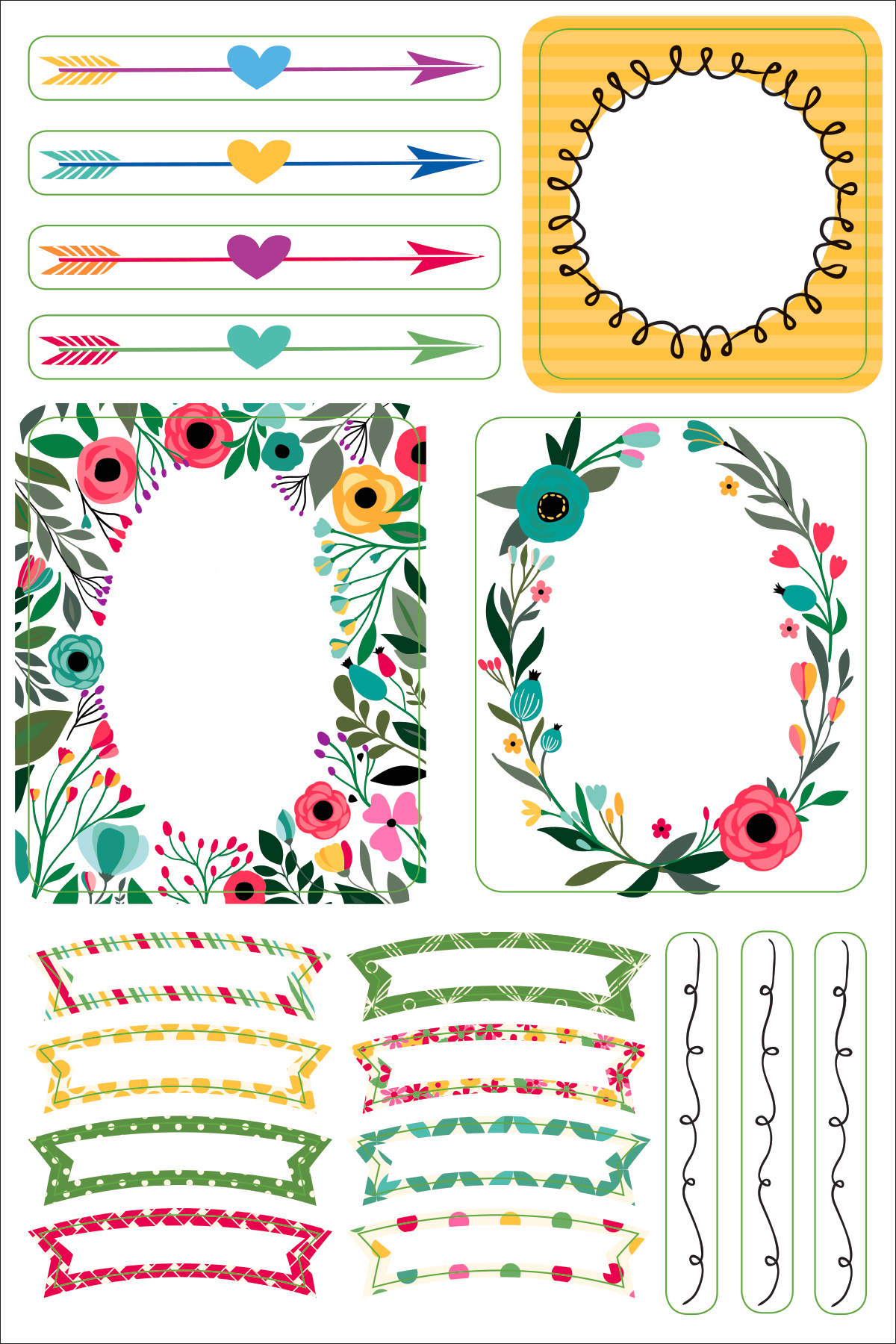 MÄRKMIKU KLEEPSUD BORDERS & FRAMES, 12 LEHTE