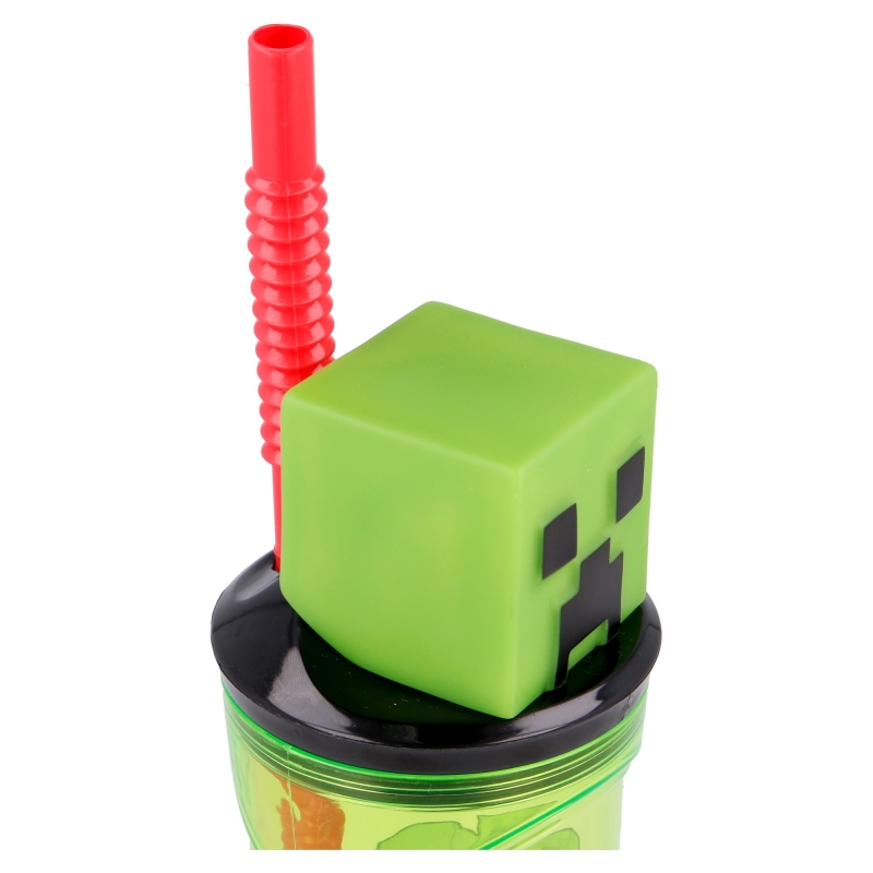 Joogitops 3D kõrrega Minecraft, 360ml