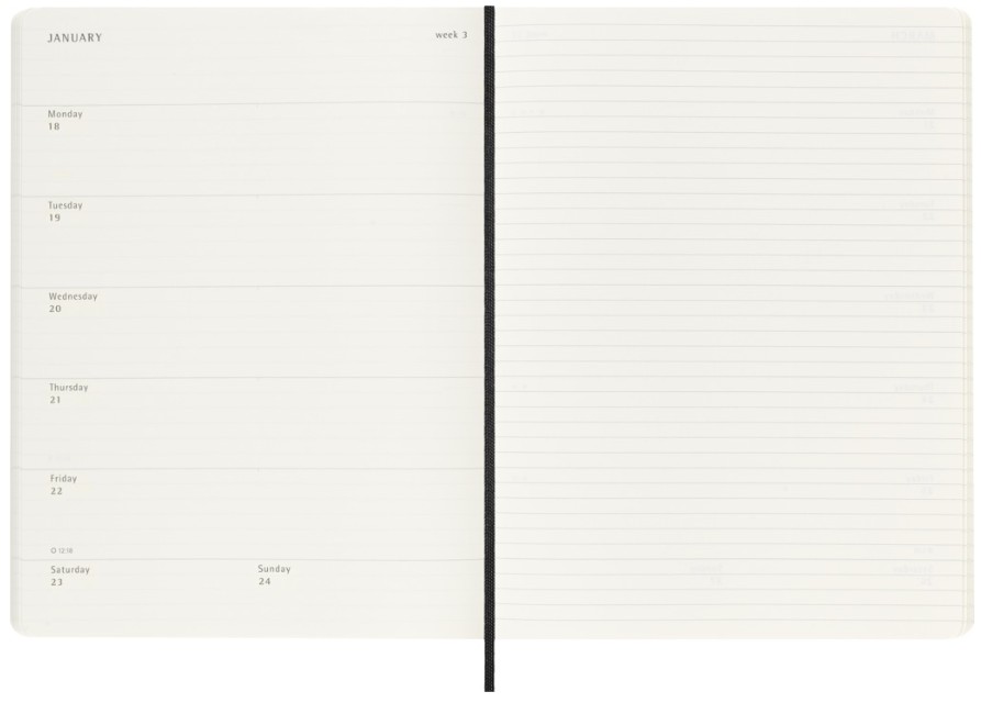 Moleskine 2026-27 18M Weekly Notebook XLarge Soft Cover, Black