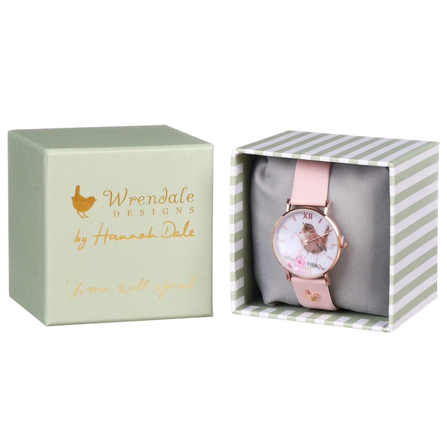 Wrendale käekell Little Tweets, Pink Vegan Leather Strap