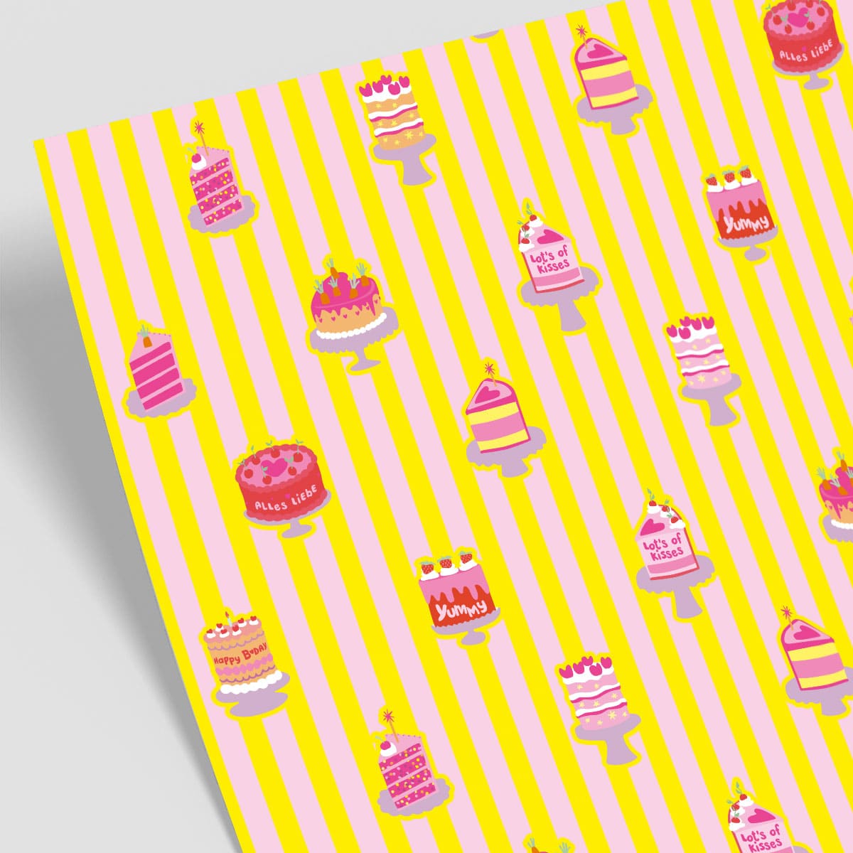 Pakkepaber Neon Style, Cakes, 50x70cm