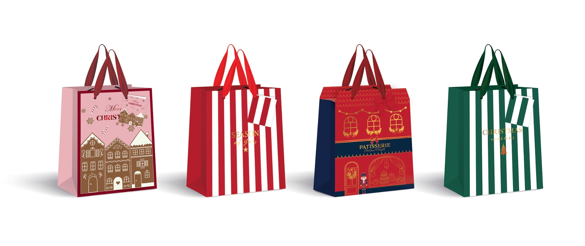 Kinkekott Christmas 190g 14x17x7cm assortii, Interdruk