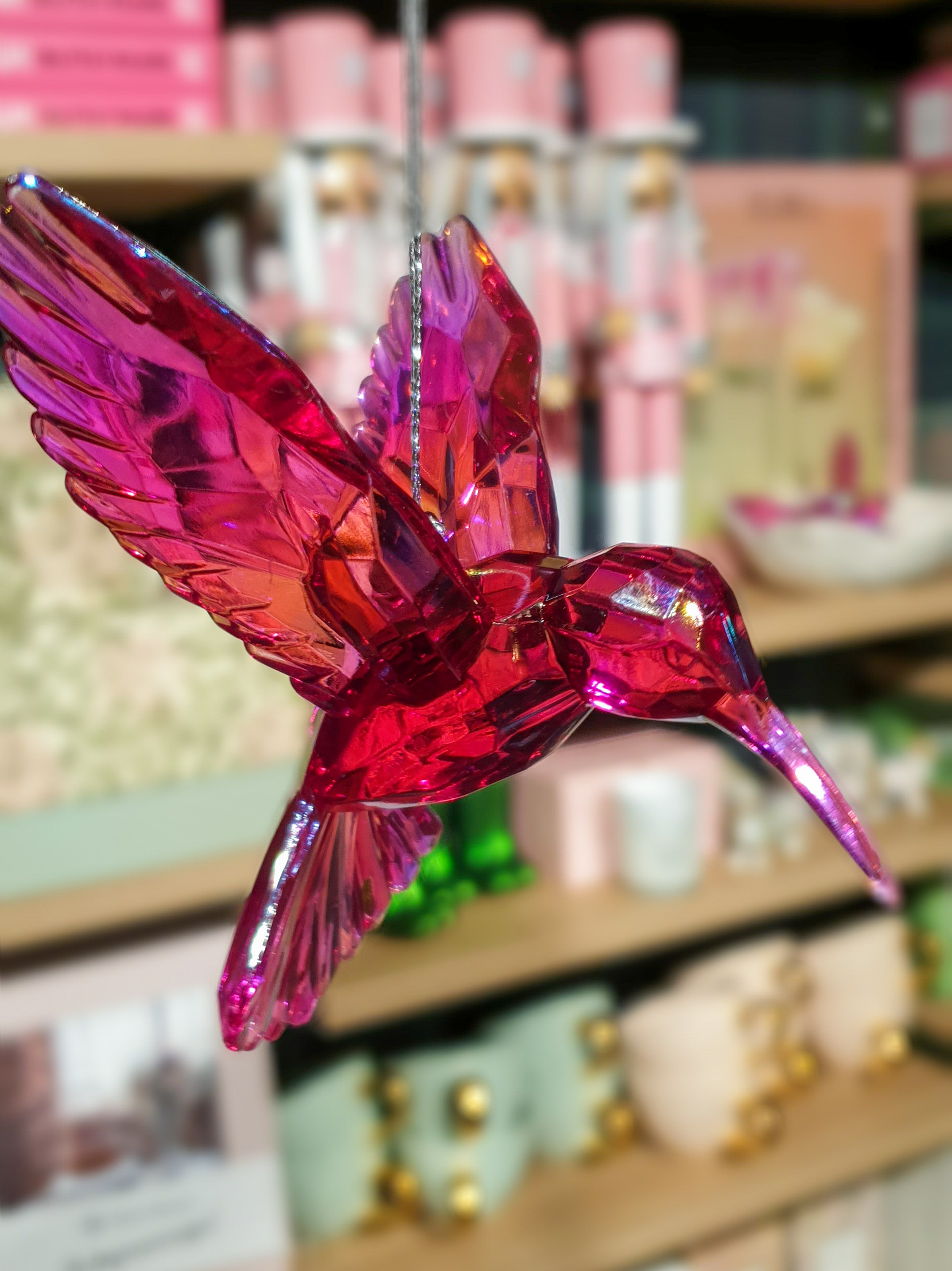 Rippuv kaunistus Acrylic Hummingbird, Mauve