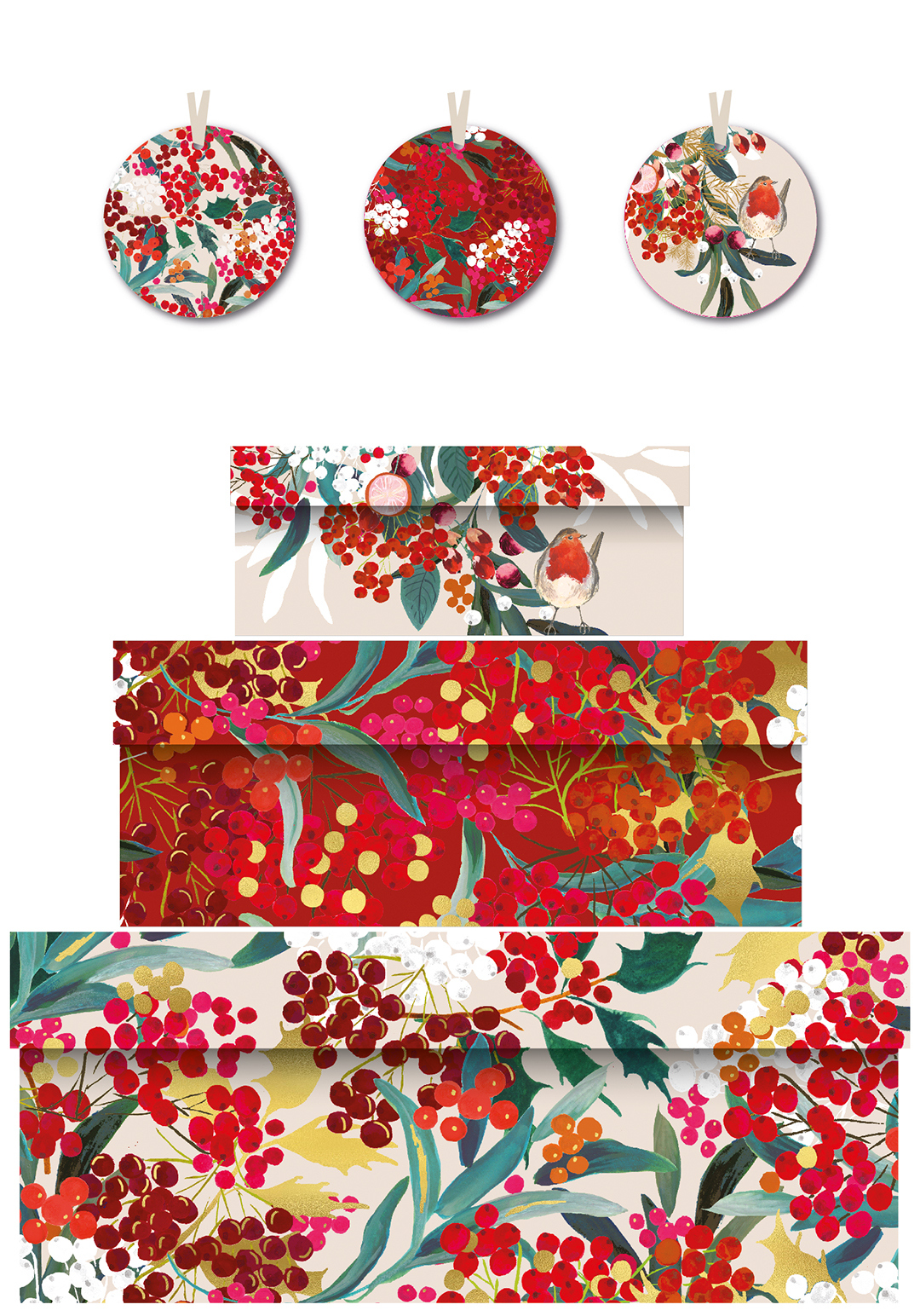 Kinkekarp Louise Tiler Colourful Berries, Medium