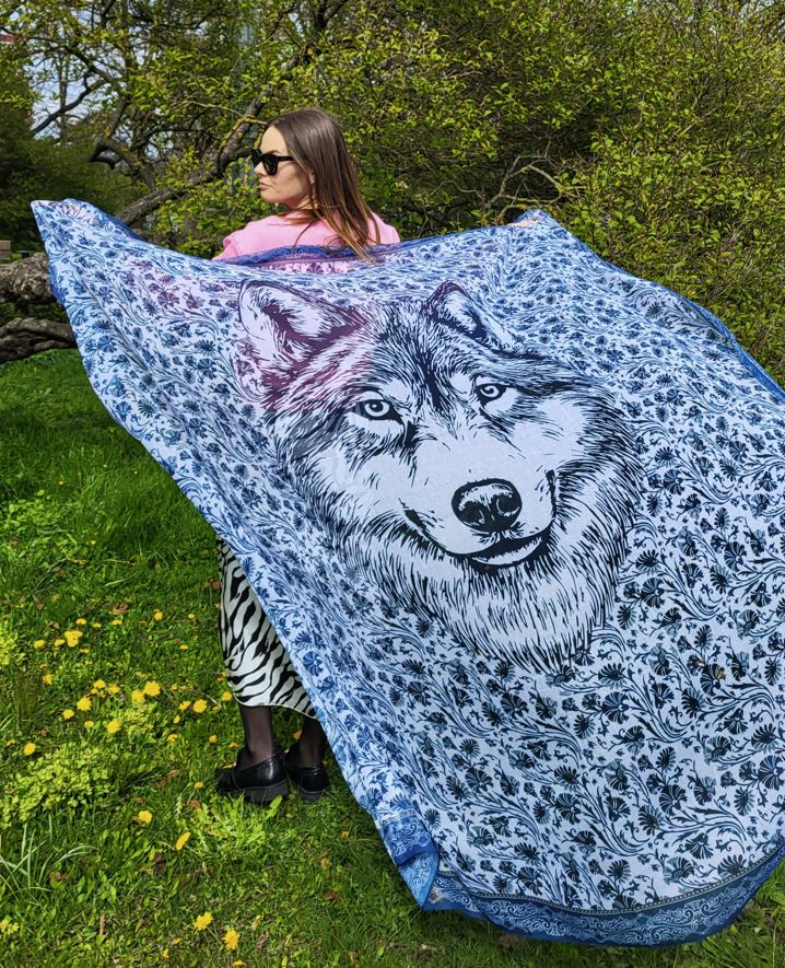 Hundi trükiga sall, 180x180cm