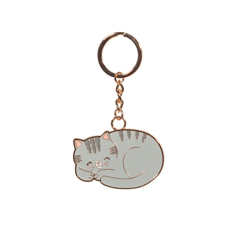 Võtmehoidja Grey Cat Enamel
