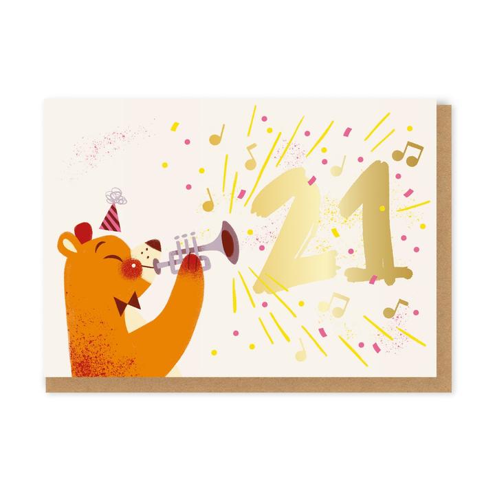 Õnnitluskaart 21 Trumpet Bear