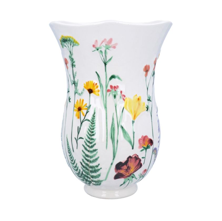 Vaas Tall Fluted Floral, 24.30cm