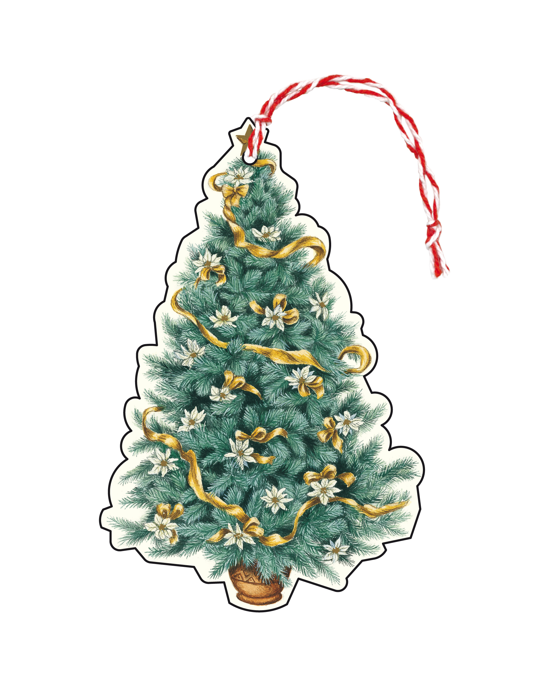 Kingituste sedelid Christmas tree, Golden Tinsel,6tk
