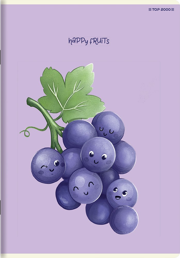 Kaustik A5 32l, 5x5 ruut, Happy Fruits, assortii, TOP-2000