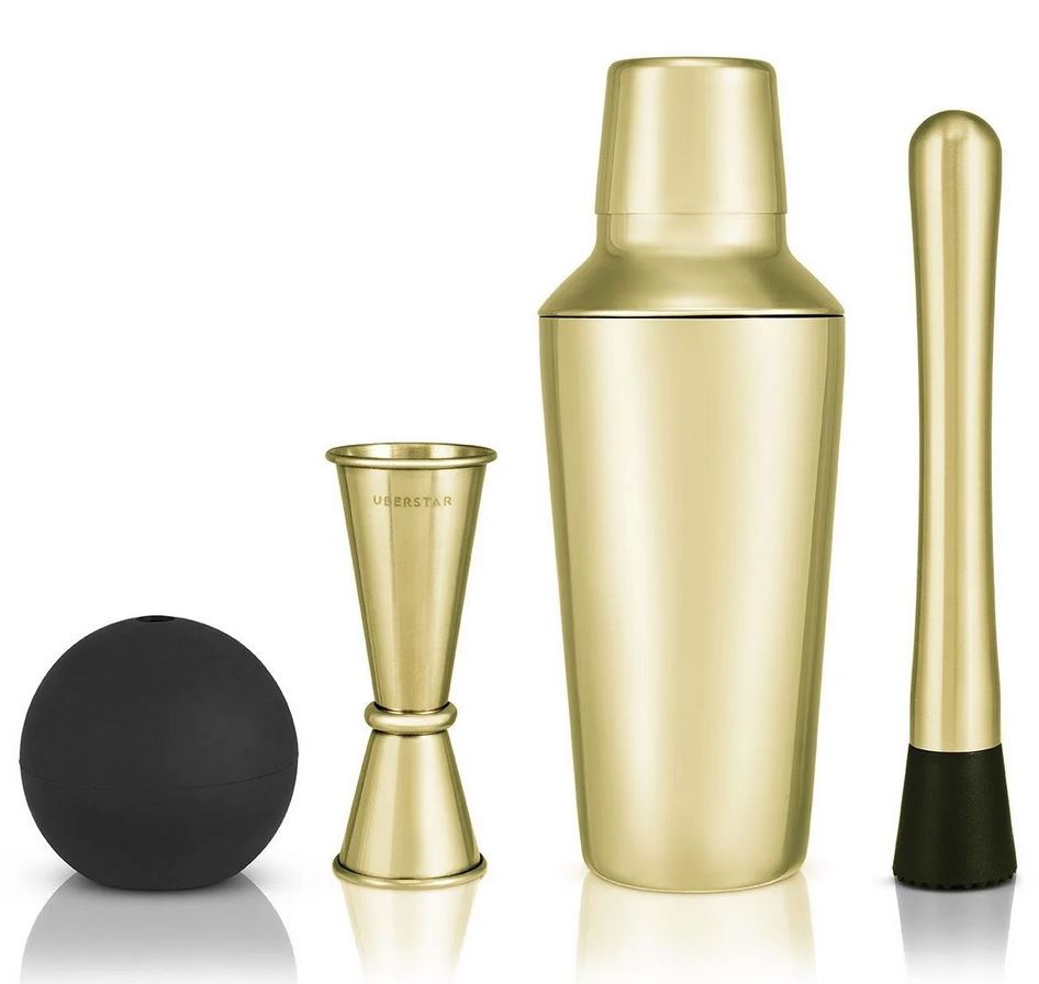 Uberstar kokteili valmistamise komplekt Cocktail Master Set, Gold, 4-osaline