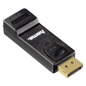 Adapter - üleminek Hama Displayport (M) -> HDMI (F) 2160p Ultra HD 3840 x 2160 pixel, kullatud kontaktid, must, kompaktne