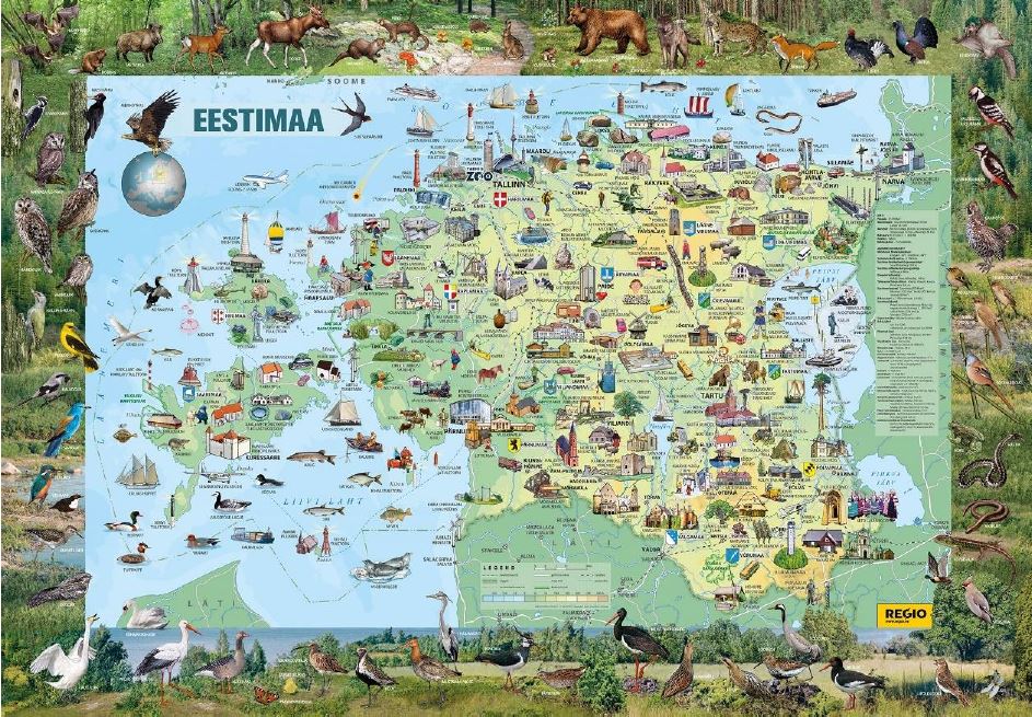 Regio Eestimaa piltkaart 99x69 cm