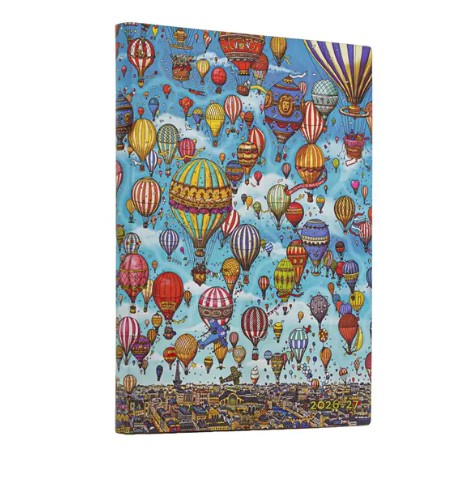 Paperblanks kalendermärkmik 2026-27 18M Midi Horizontal, Balloon Festival