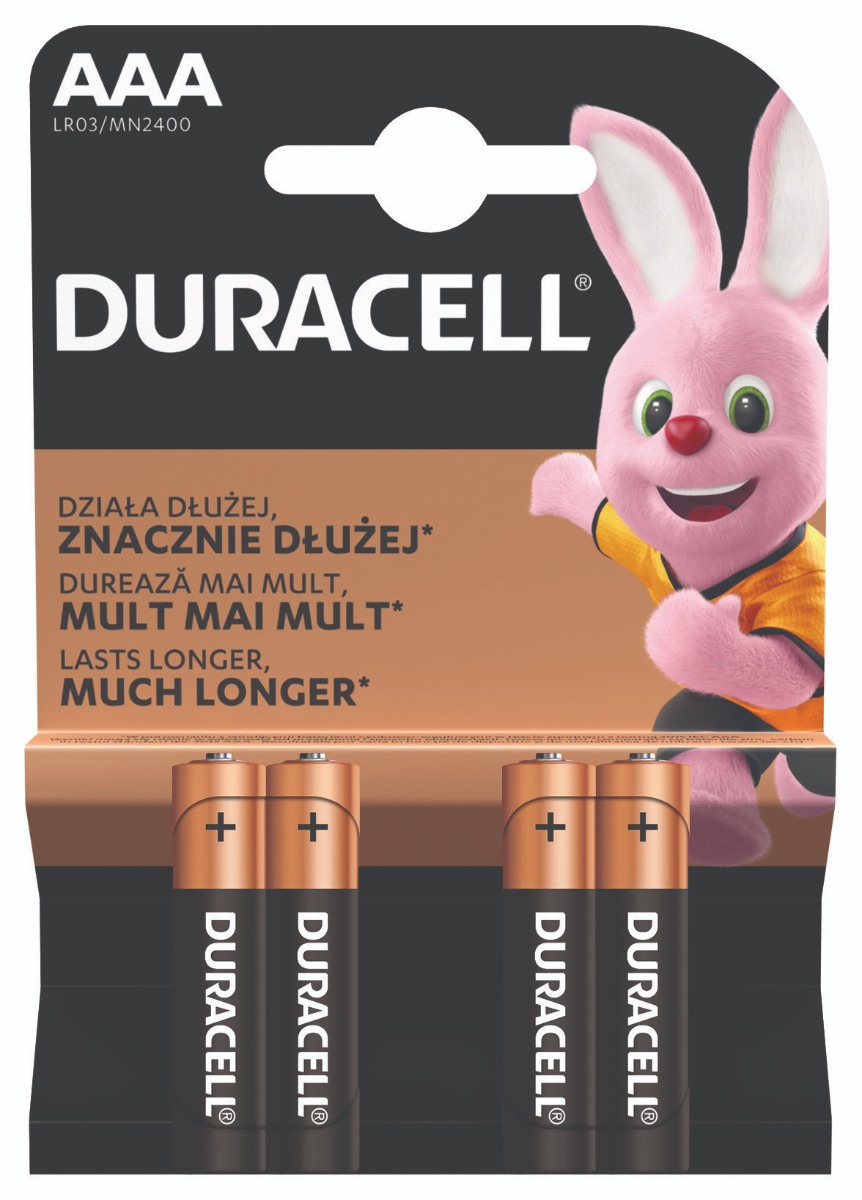 Patareid Duracell MN2400/4 Basic AAA LR03 1,5V Alkaline, 1 pakk (pakis 4tk)