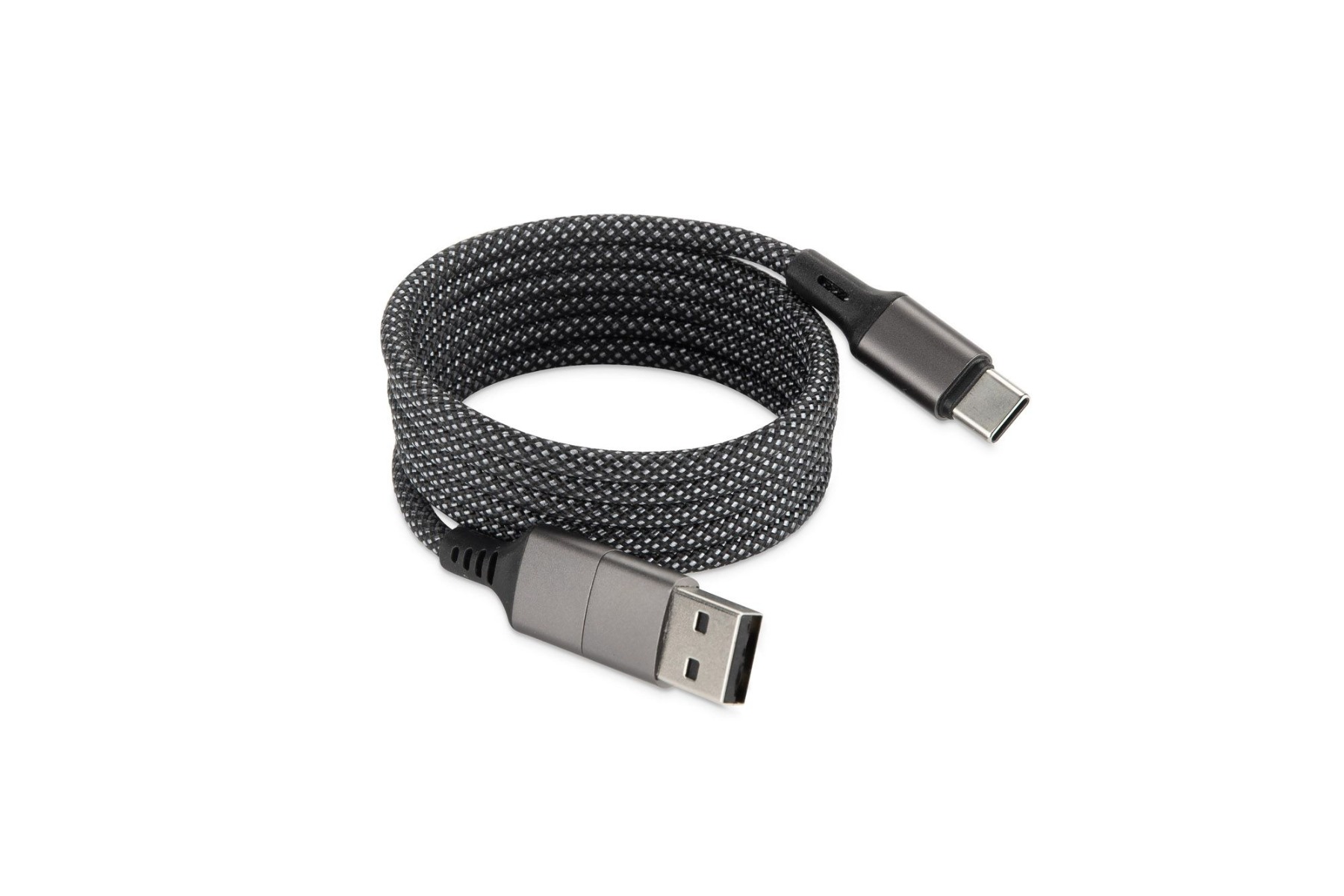 USB-kaabel USB-A / USB-C ALEKSA magnetiline laadimiskaabel PD kiirlaadimise ja andmeedastusega, must