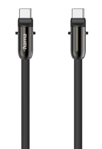 USB-kaabel ja mobiiltelefoni kaelapael Hama 1.2m USB-C - USB-C, must, 3A 60W, USB2.0 480Mbps