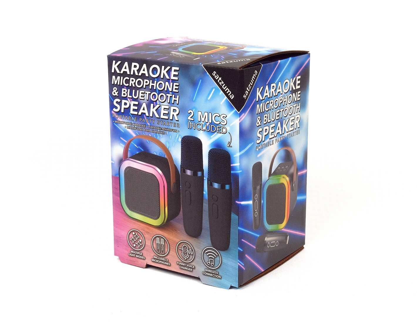Karaoke Bluetooth kõlar + 2 mikrofoni Satzuma Mini Karaoke