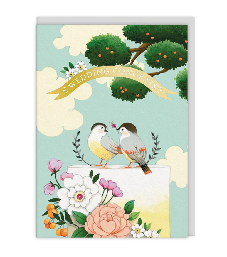 Õnnitluskaart Premium Wedding Congrats Birds