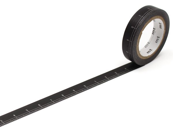 Washi teip mt ex 10mmx7m black ruler