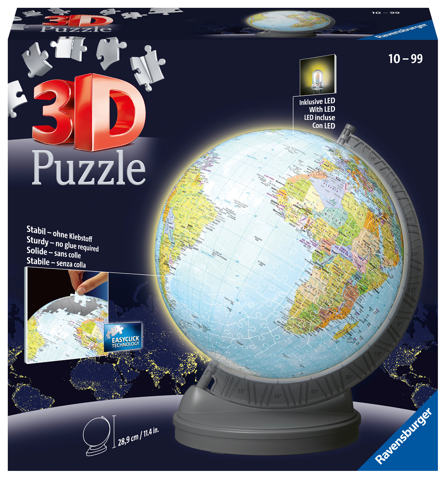 Ravensburger 3D puslepall valgustusega 540 tk Gloobus