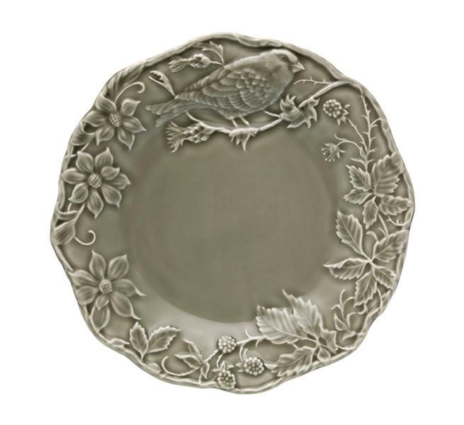 BORDALLO PINHEIRO TALDRIK ARTICHOKE AND BIRD 25CM, DARK GREY