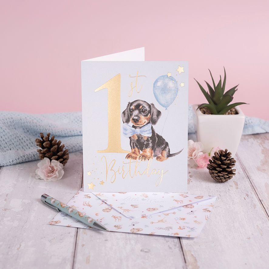 Wrendale õnnitluskaart A Pawsome Day, 1st Birthday (Boy)