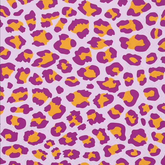 Lauasalvrätikud Leopard Pattern, lilla, 20tk
