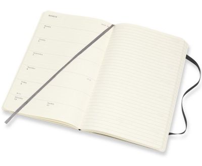 Moleskine 2017-18 18M Weekly Notebook Large BlacksSOFT COVER