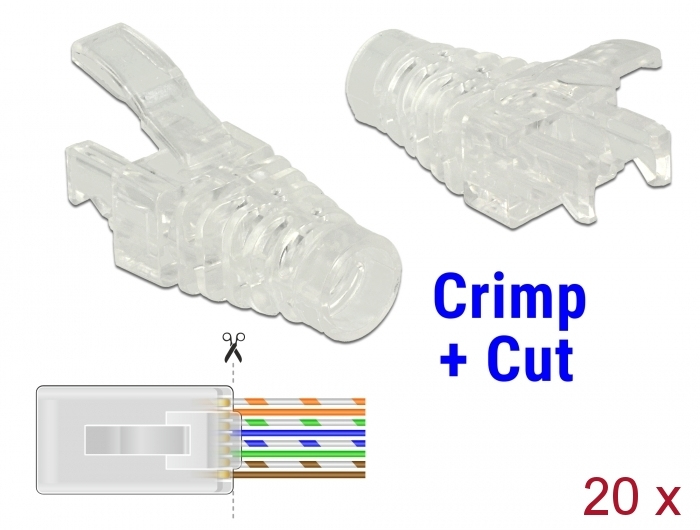 Murdumiskaitse RJ45 pistikule läbipaistev komplekt 20tk, lukusti kattega 5.0-6.5mm