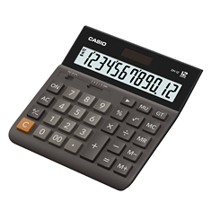 Lauakalkulaator Casio DH-12-BK Black/must - 12 kohaline, tava- ja päikesepatarei, 28x151x159mm, Standardloogika
