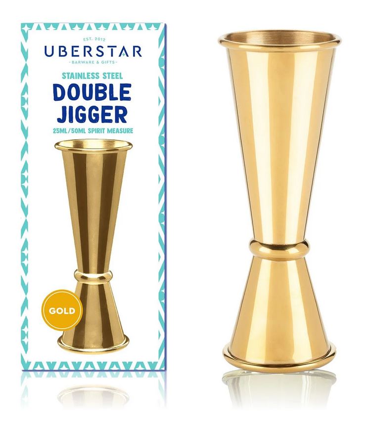 Uberstar Mensuur Double Jigger, gold, 25ml/50ml