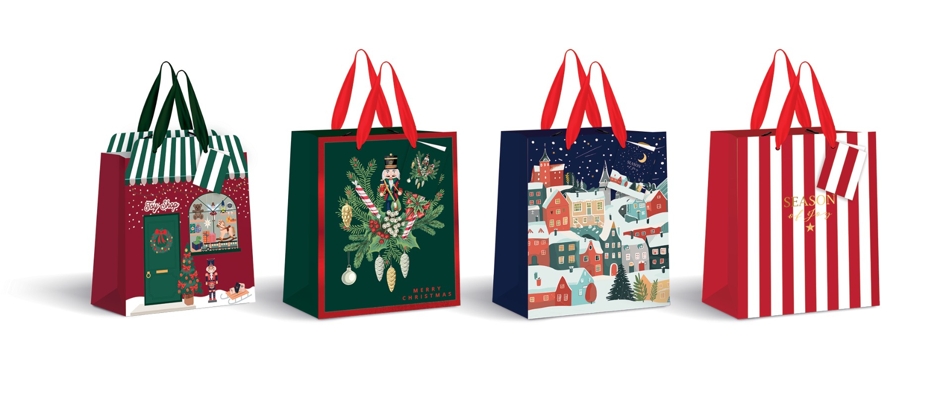 Kinkekott Christmas 190g 18x23x10cm assortii, Interdruk