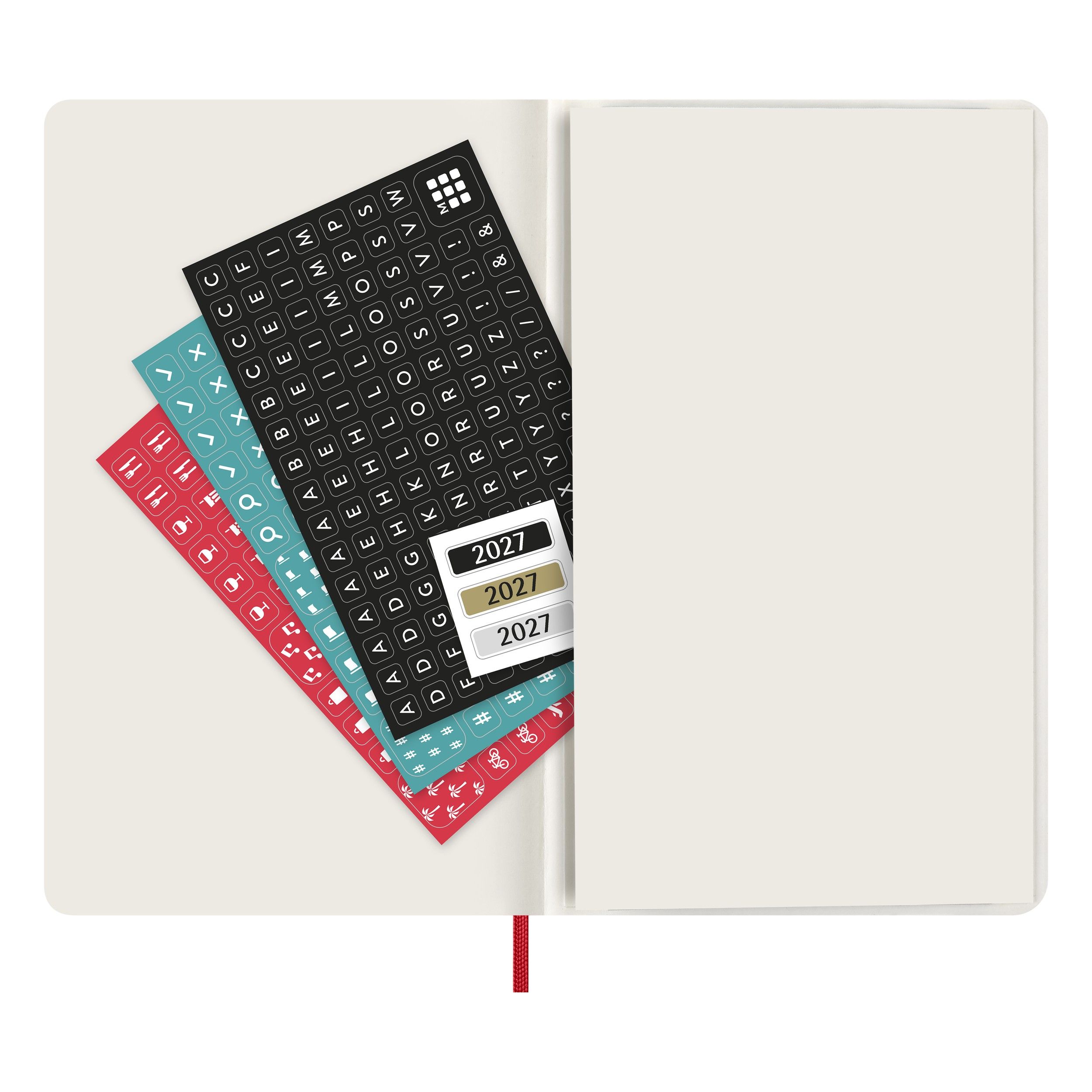 2027 Moleskine kalendermärkmik 12M Weekly Notebook Large, Red, Soft Cover