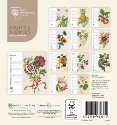 2018 Lauakalender Rhs Fruits & Flowers
