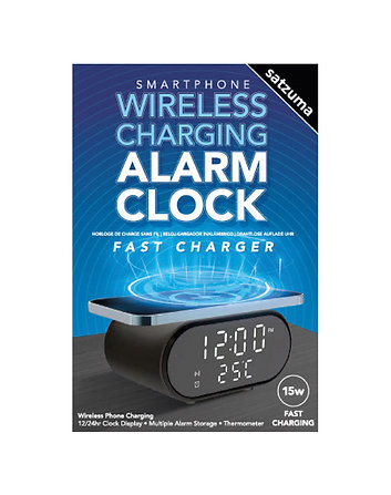 Lauakell Satzuma Wireless Charging Clock, juhtmevaba laadimisalusega