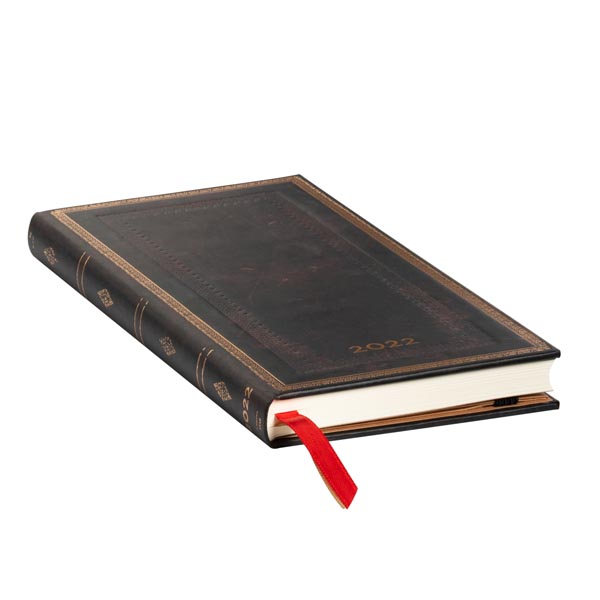 2022 Paperblanks Horizontal Slim Black Moroccan