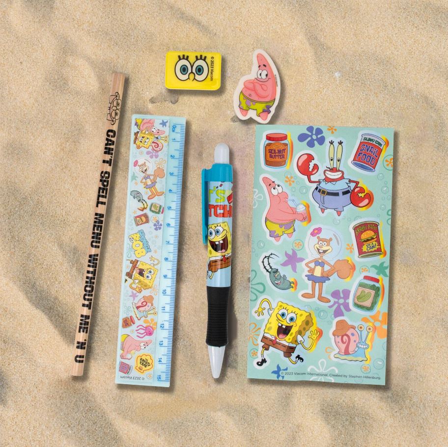 Kirjatarvete komplekt SpongeBob, 7-osaline